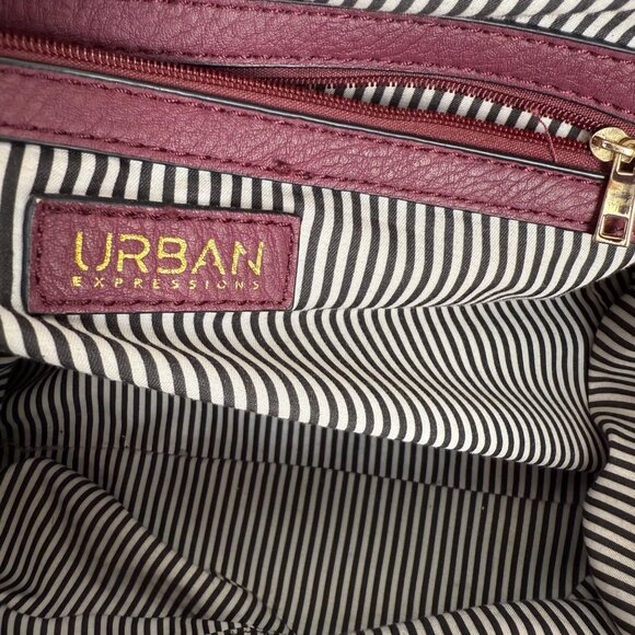 Urban Expressions Large Classic Work Tote/Shoulder Bag Maroon Women’s - Picture 7 of 10